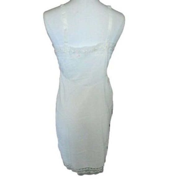 Perlcrest White Nylon Floral Accented Slip Size 34 - Picture 4 of 7